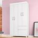 Guarda Roupa 4P Mainz Branco/Rosa