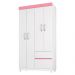 Guarda Roupa 4P Mainz Branco/Rosa