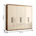 Guarda Roupa 6 Portas Casal Cancún Amêndola Off White