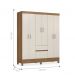 Guarda Roupa 6 Portas Forggia Amendola Off-White