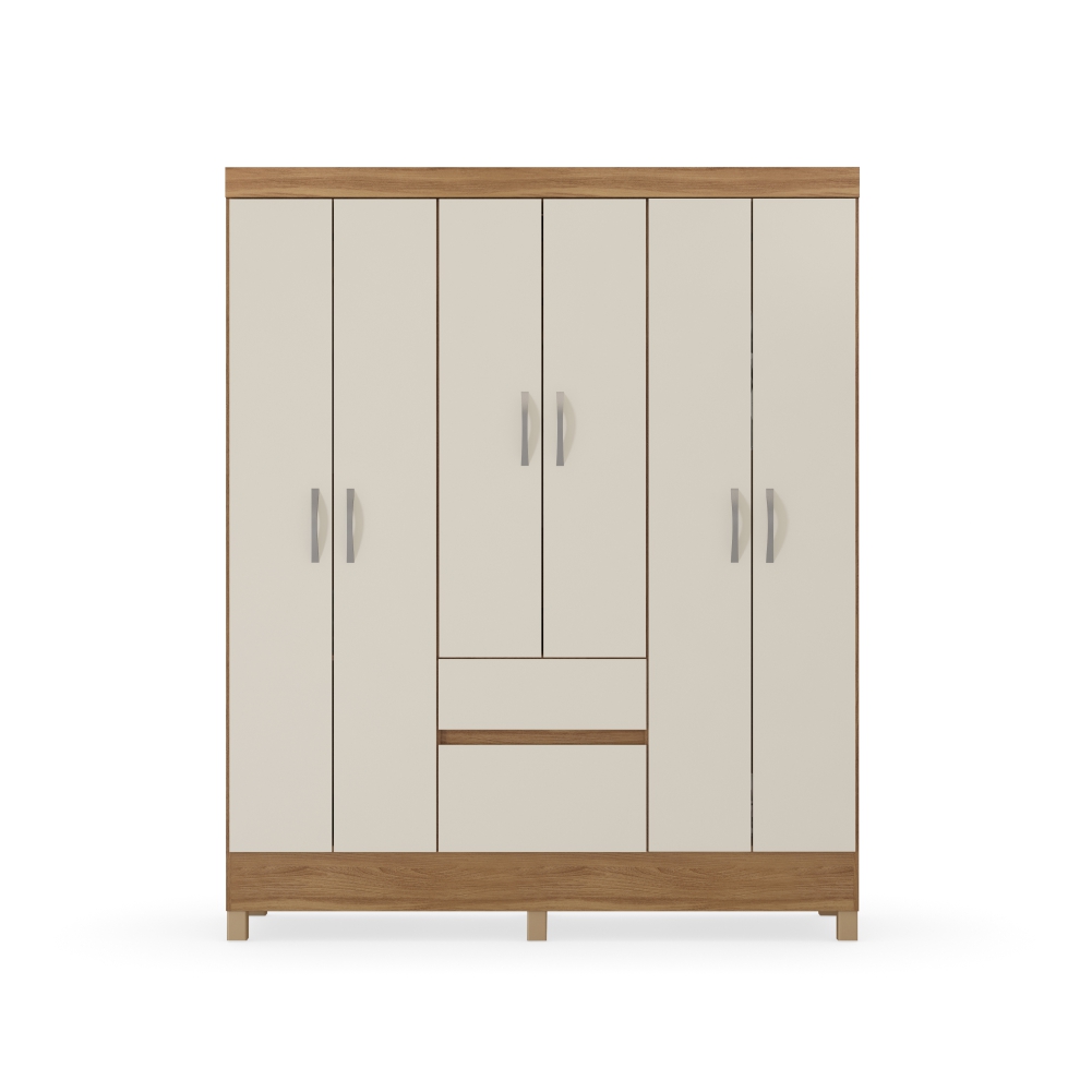 Guarda Roupa 6 Portas Forggia Amendola Off-White