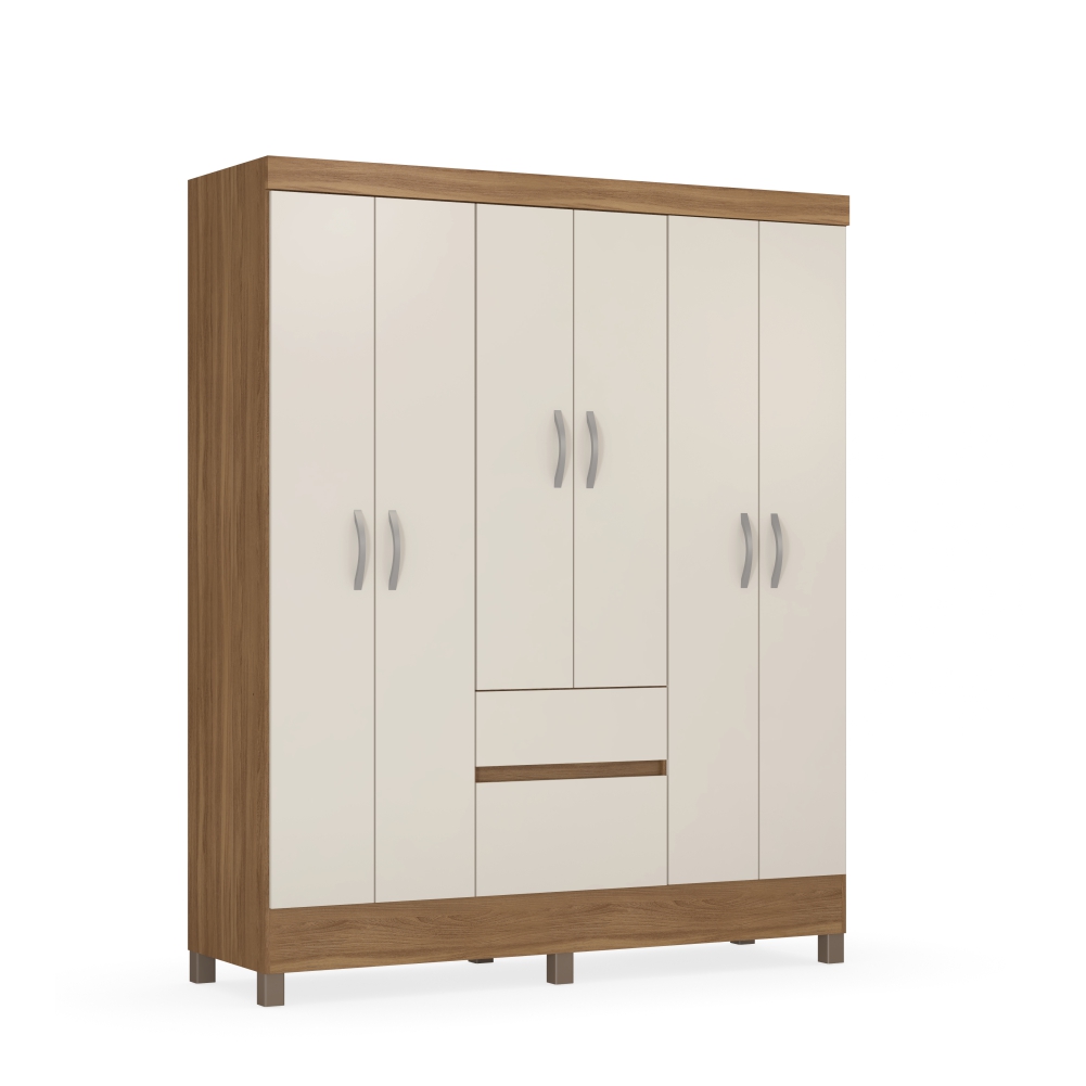 Guarda Roupa 6 Portas Forggia Amendola Off-White