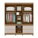 Guarda Roupa 6 Portas Pamplona Amendola/ Off White Com Espelho