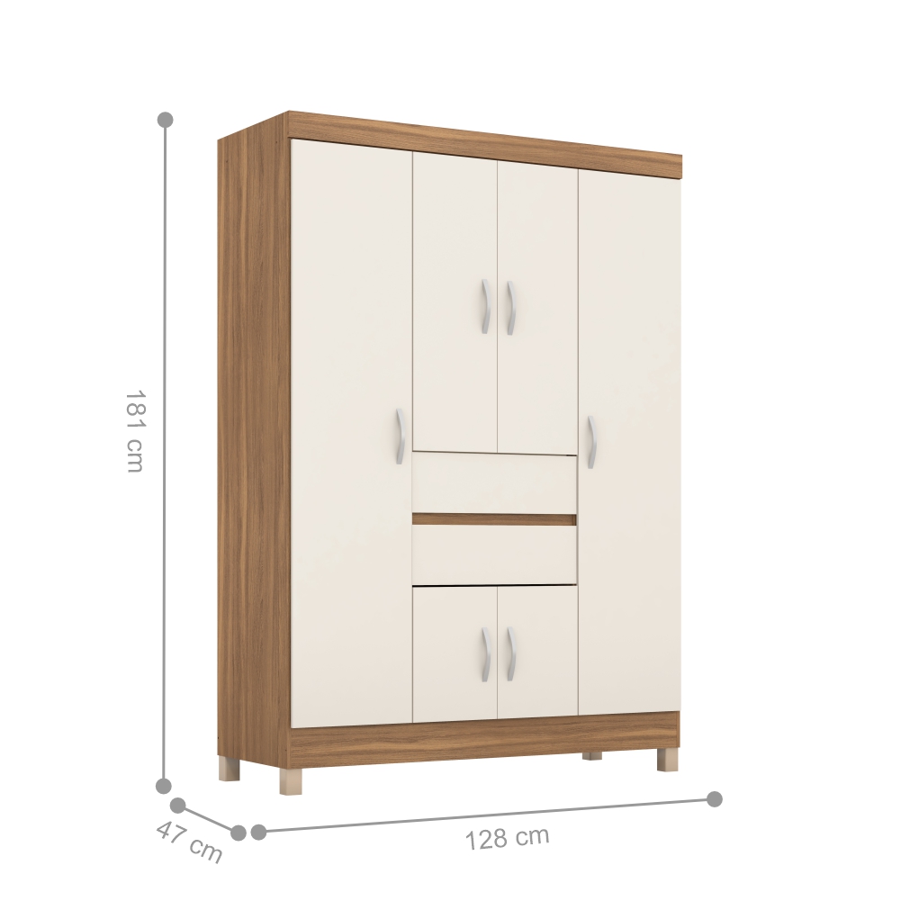 Guarda Roupa 6 Portas Pescara Amendola Off-White