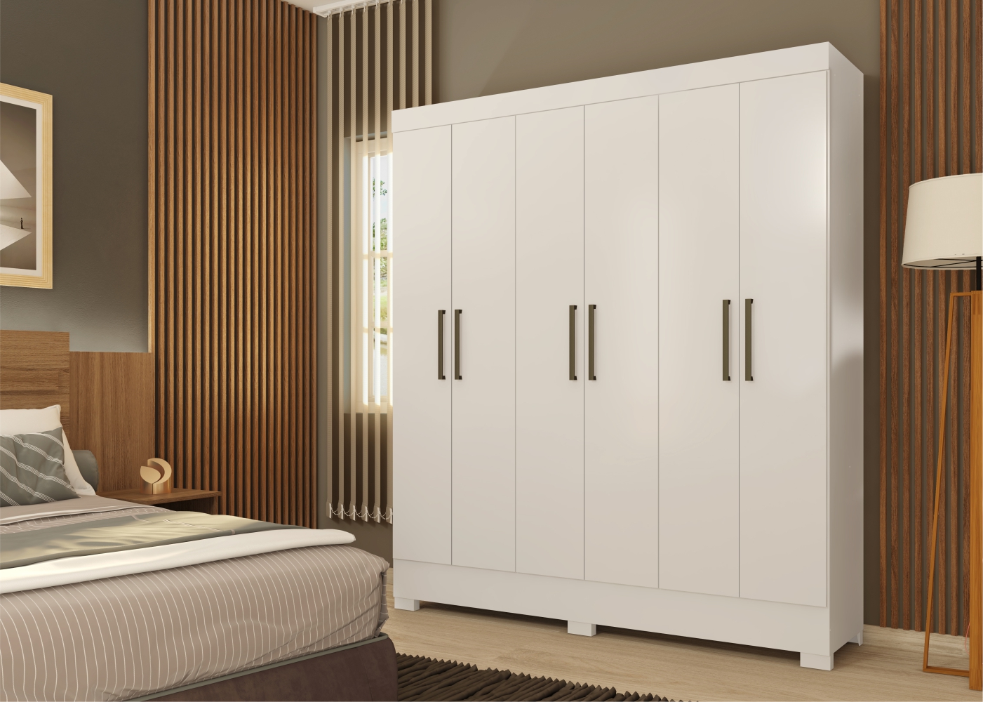 Guarda Roupa 6 Portas Virgina Branco