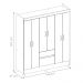 Guarda Roupa 6P Bremen Branco/Rosa/Branco