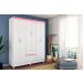 Guarda Roupa 6P Bremen Branco/Rosa/Branco