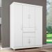Guarda Roupa 6P Dresden Branco/Rosa/Branco