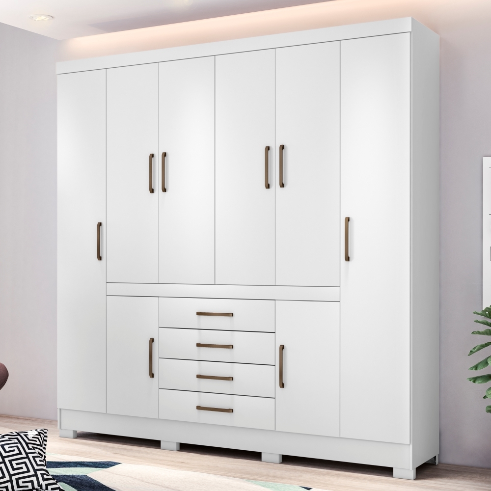 Guarda Roupa 8 Portas Jaen Branco