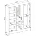Guarda Roupa Capelinha 4 PT Com Espelho 43220 Branco Rosa Flex Demobile