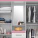 Guarda Roupa Capelinha 4 PT Com Espelho 43220 Branco Rosa Flex Demobile