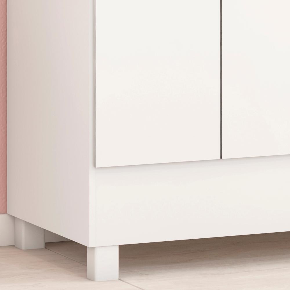 Guarda Roupa Capelinha 4 Portas 42220 Branco Rosa Flex Demobile