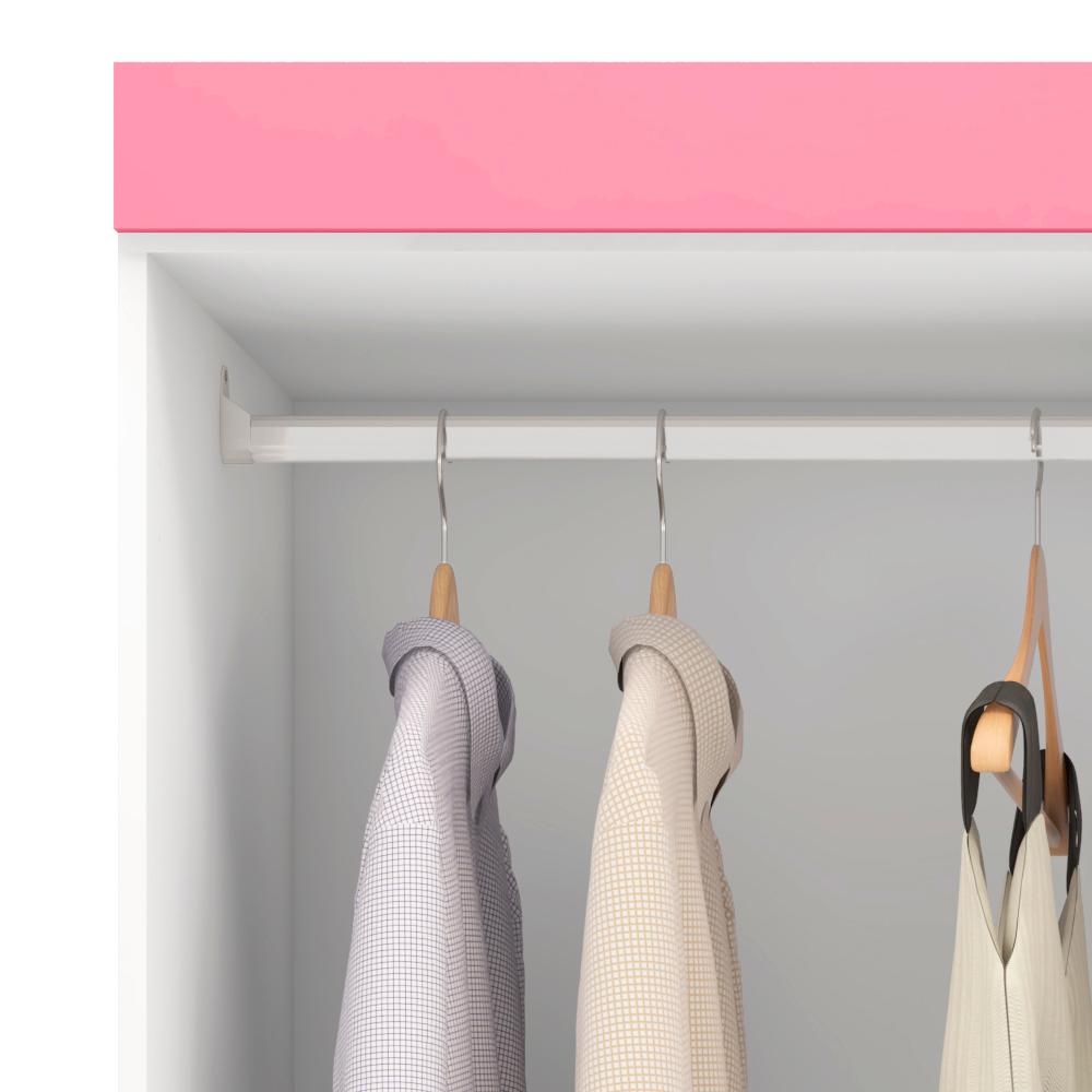 Guarda Roupa Capelinha 4 Portas 42220 Branco Rosa Flex Demobile