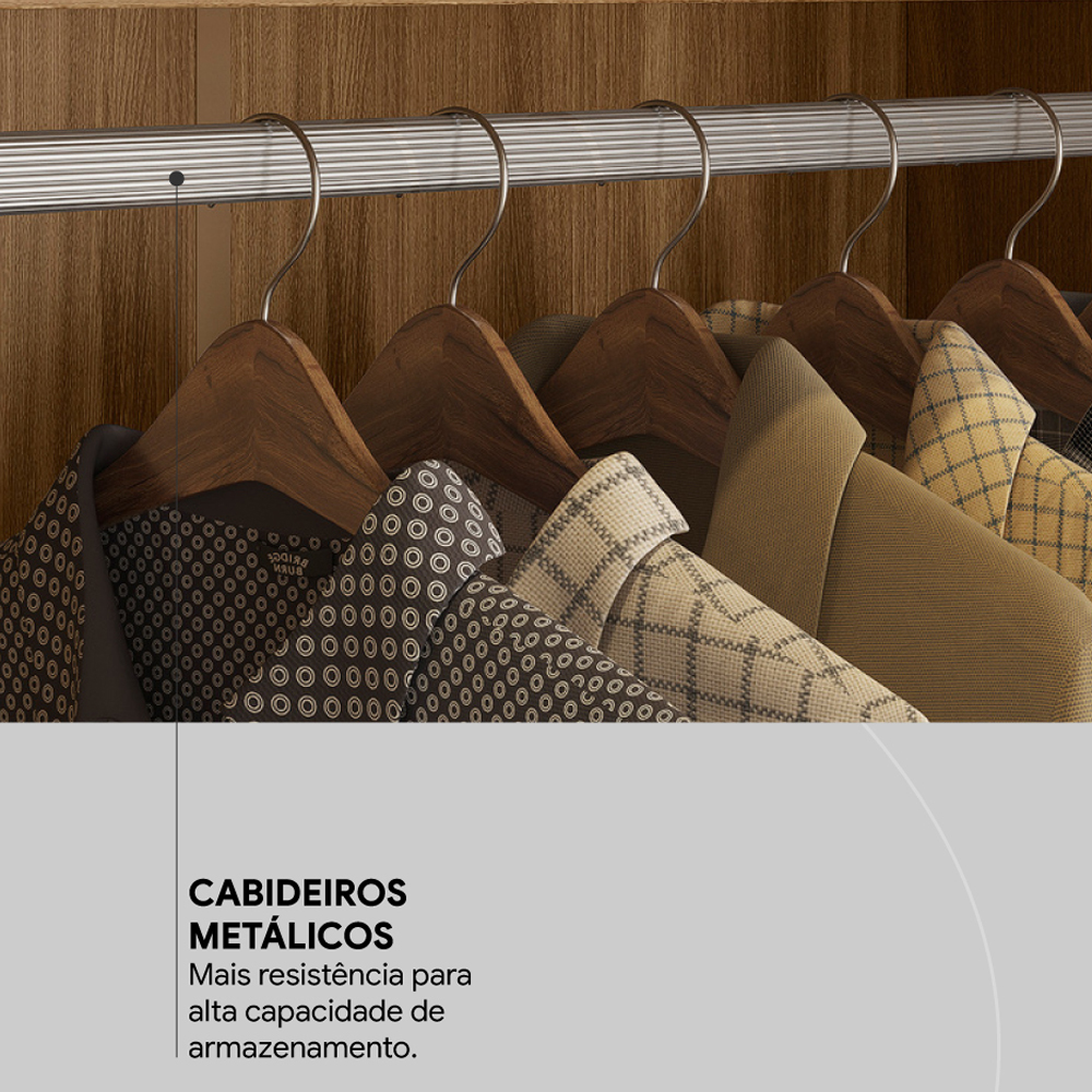 Guarda Roupa Casal 04 Portas Com Espelho 66510 Amendola Touch Demobile
