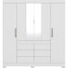 Guarda Roupa Casal 04 Portas Com Espelho 66510 Branco Demobile