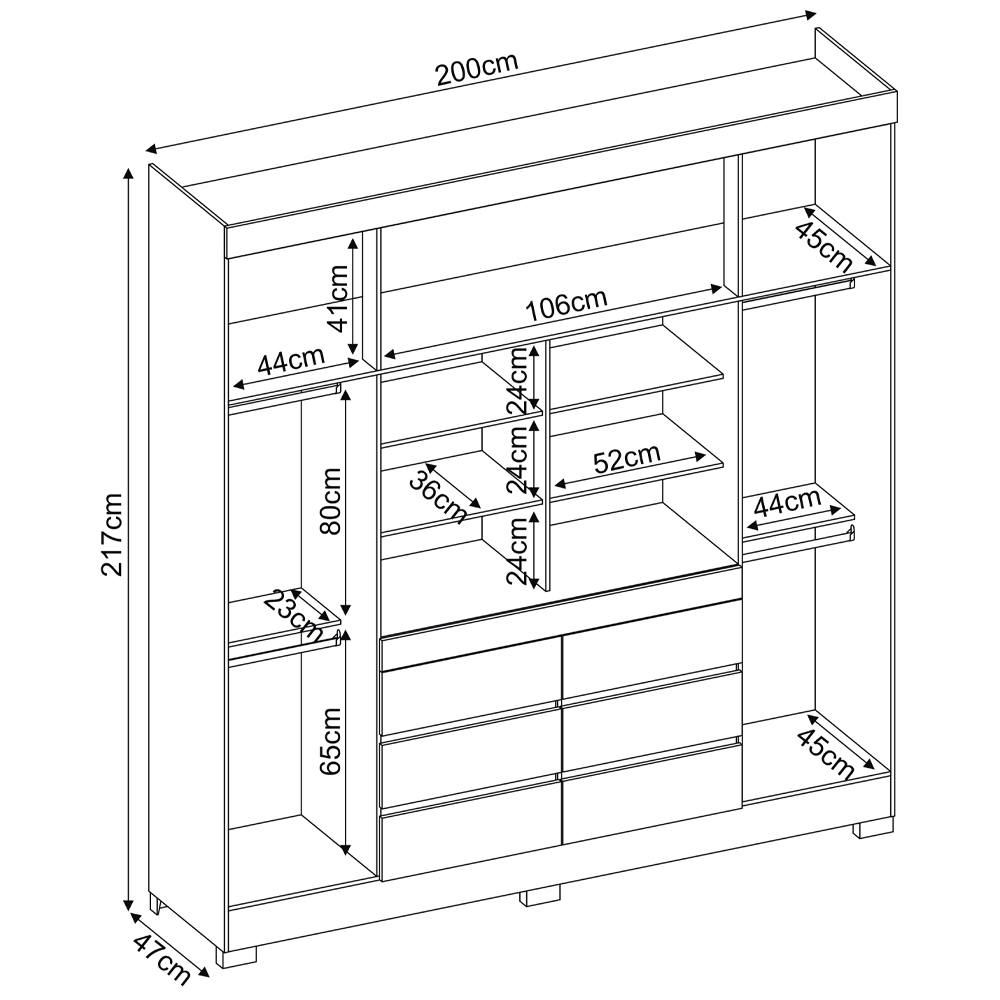 Guarda Roupa Casal 04 Portas Com Espelho 66510 Branco Demobile