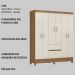 Guarda Roupa Casal 06 Portas 62920 Amendola Off White Demobile
