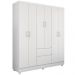 Guarda Roupa Casal 06 Portas 62920 Branco Rosa Flex Demobile