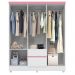 Guarda Roupa Casal 06 Portas 62920 Branco Rosa Flex Demobile