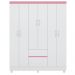 Guarda Roupa Casal 06 Portas 62920 Branco Rosa Flex Demobile
