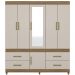 Guarda Roupa Casal 06 Portas Com Espelho 64720 Amendola Off White Demobile