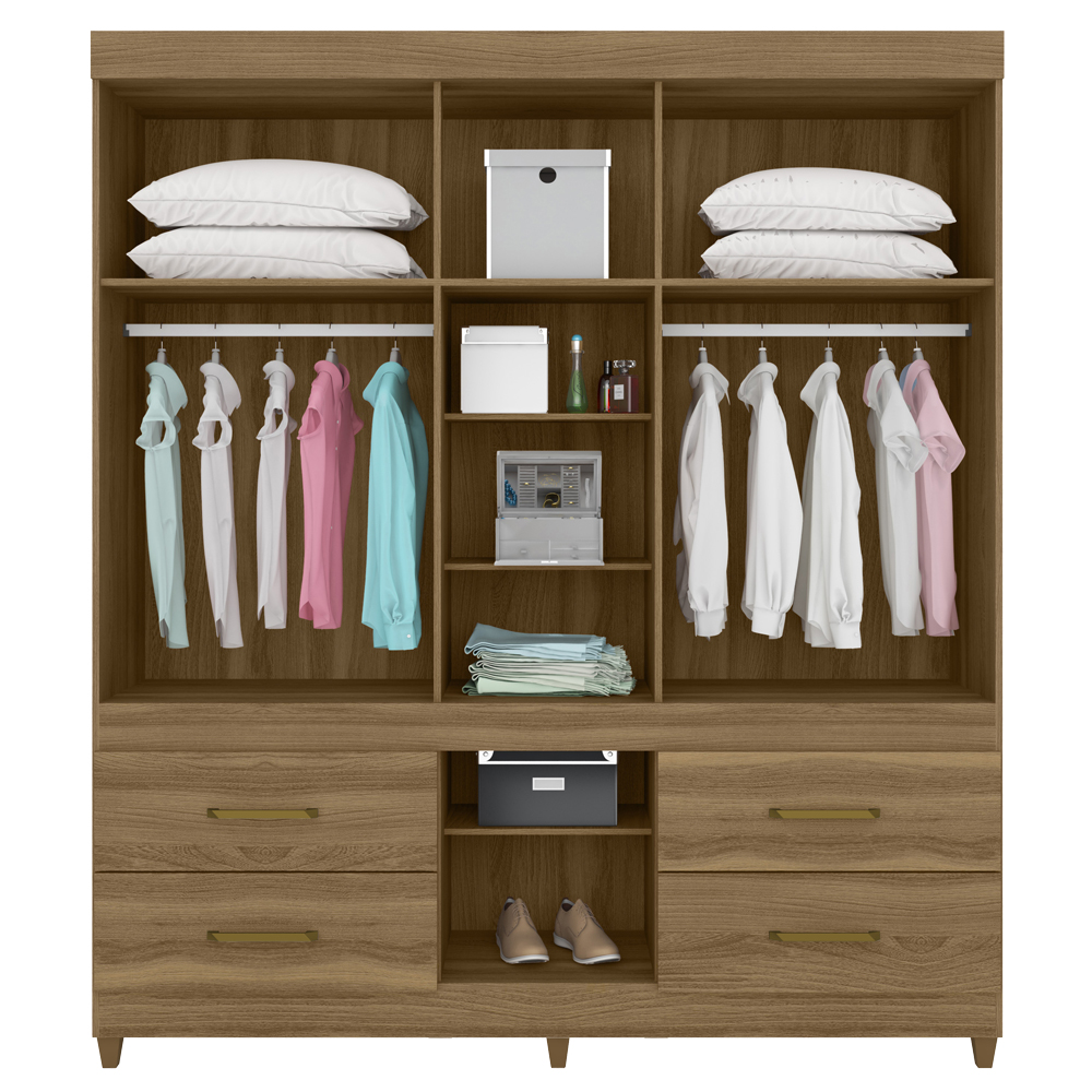 Guarda Roupa Casal 06 Portas Com Espelho 64720 Amendola Touch Demobile