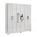 Guarda Roupa Casal 06 Portas Pratico Branco Com Espelho Demobile