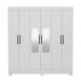 Guarda Roupa Casal 06 Portas Pratico Branco Com Espelho Demobile