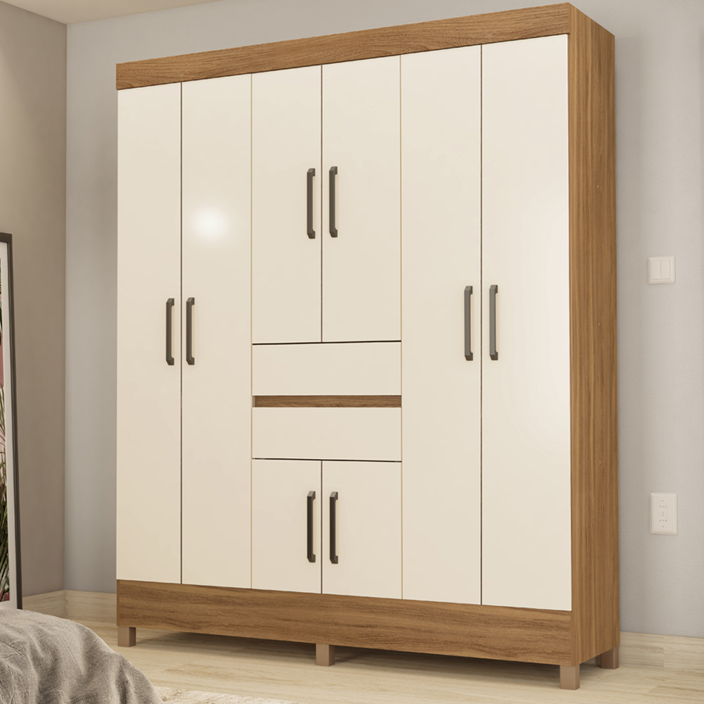 Guarda Roupa Casal 08 Portas 82060 Amendola Off White Demobile