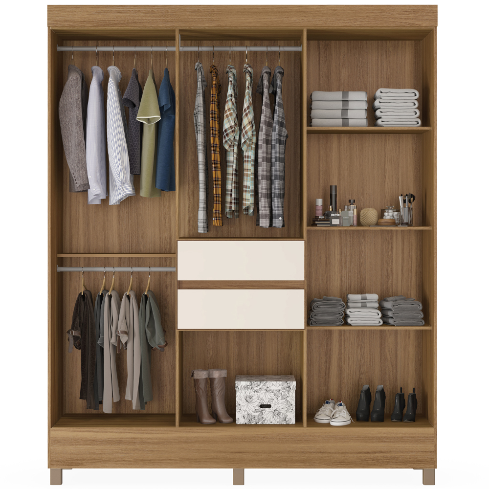 Guarda Roupa Casal 08 Portas 82060 Amendola Off White Demobile
