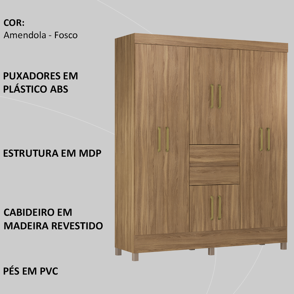 Guarda Roupa Casal 08 Portas 82060 Amendola Touch Demobile