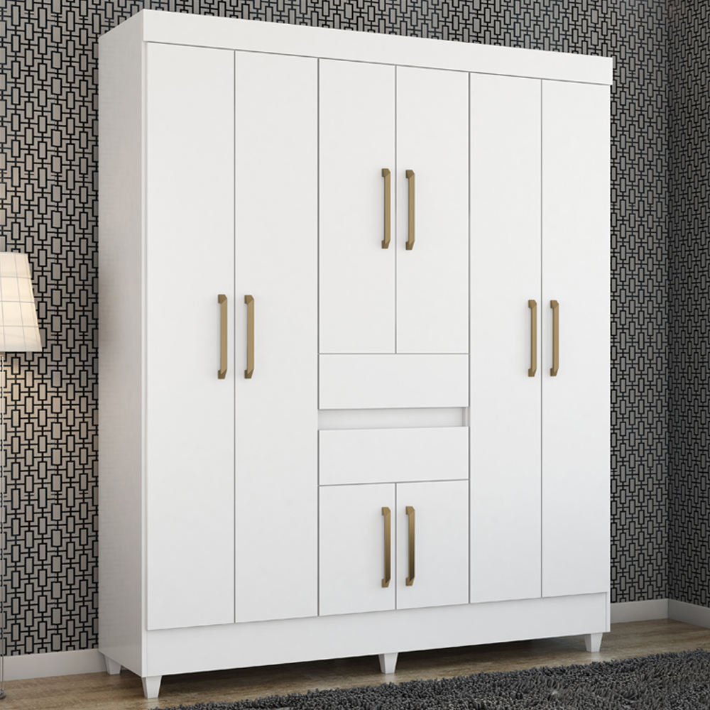 Guarda Roupa Casal 08 Portas 82060 Branco Demobile