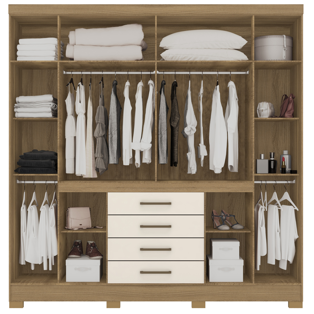 Guarda Roupa Casal 08 Portas 84020 Amendola Off White Demobile