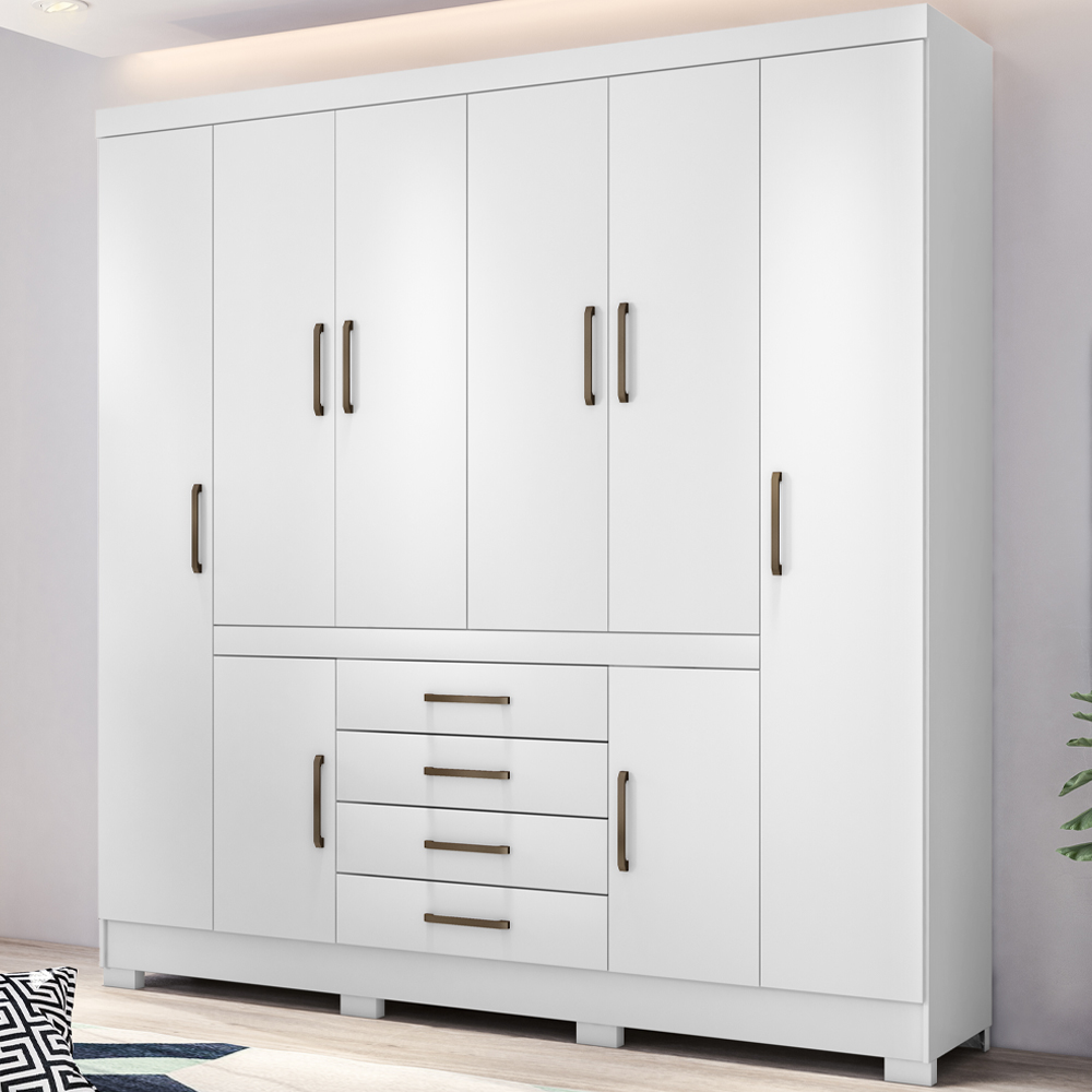 Guarda Roupa Casal 08 Portas 84020 Branco Demobile