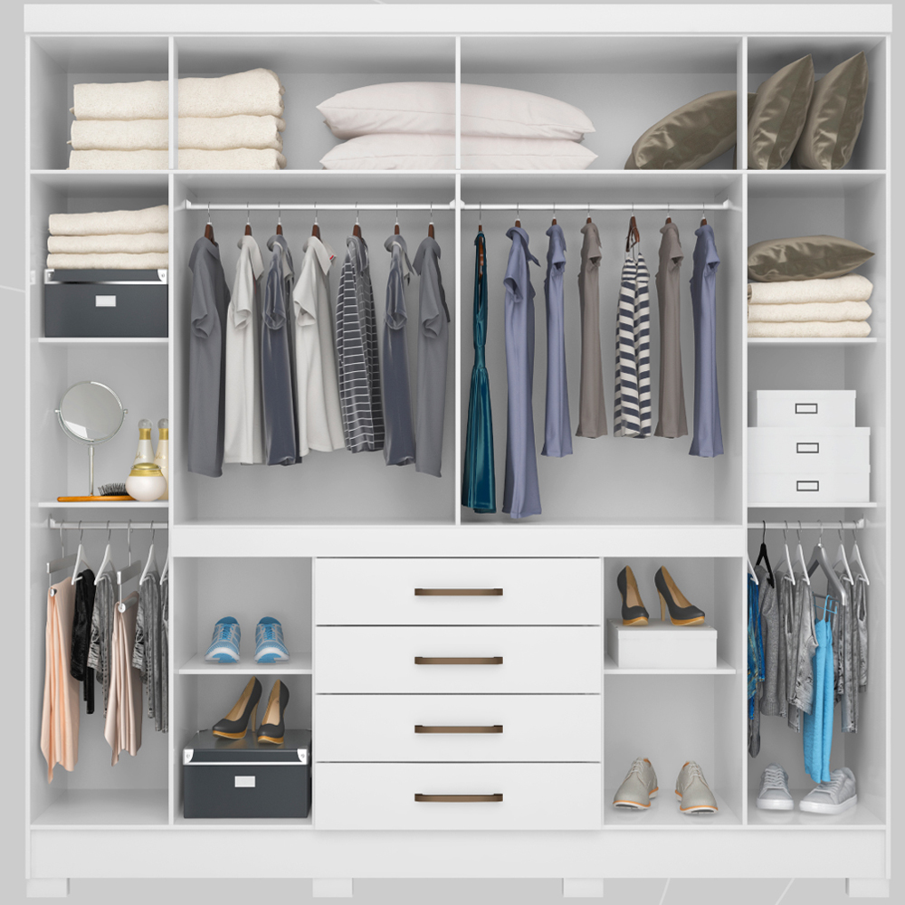 Guarda Roupa Casal 08 Portas 84020 Branco Demobile