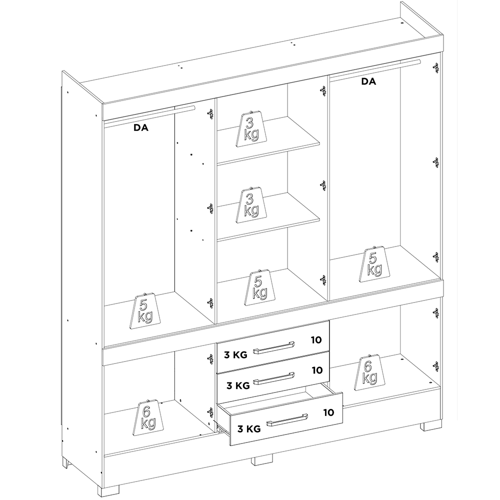 Guarda Roupa Casal 10 Portas 83530 Amendola Touch Demobile