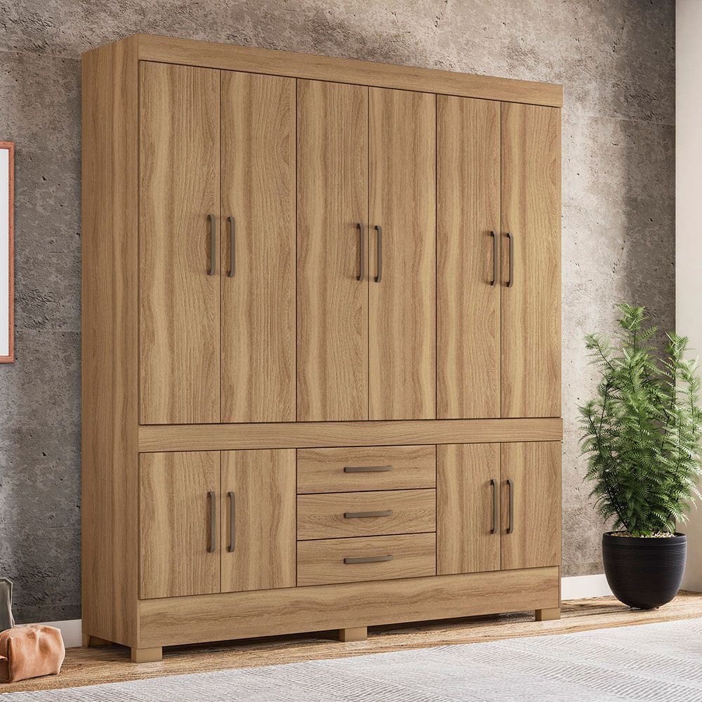 Guarda Roupa Casal 10 Portas New Murano 83530 Amêndola Touch Demóbile