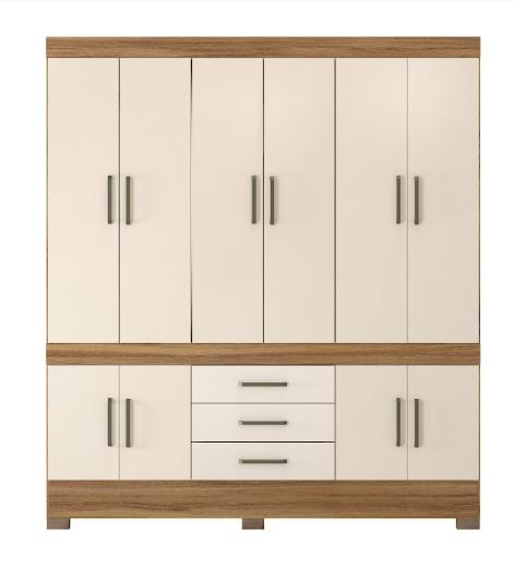 Guarda Roupa Casal 10 Portas New Murano 83530 Amendola Off White Demóbile - Rocha Móveis