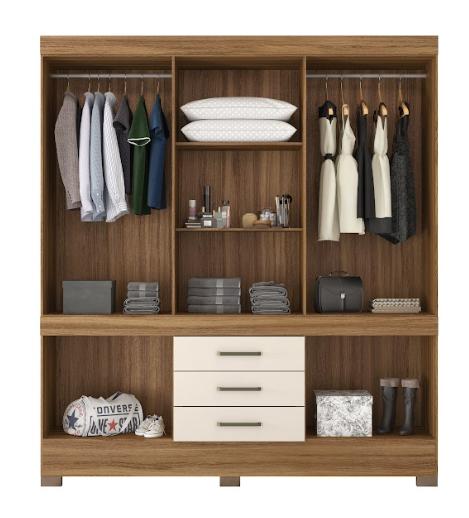 Guarda Roupa Casal 10 Portas New Murano 83530 Amendola Off White Demóbile - Rocha Móveis