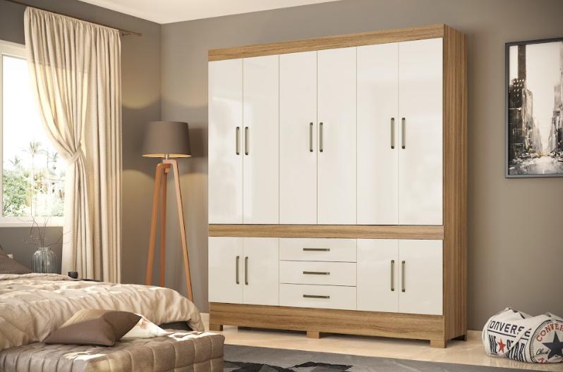 Guarda Roupa Casal 10 Portas New Murano 83530 Amendola Off White Demóbile - Rocha Móveis