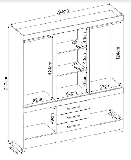 Guarda Roupa Casal 10 Portas New Murano 83530 Amendola Off White Demóbile - Rocha Móveis