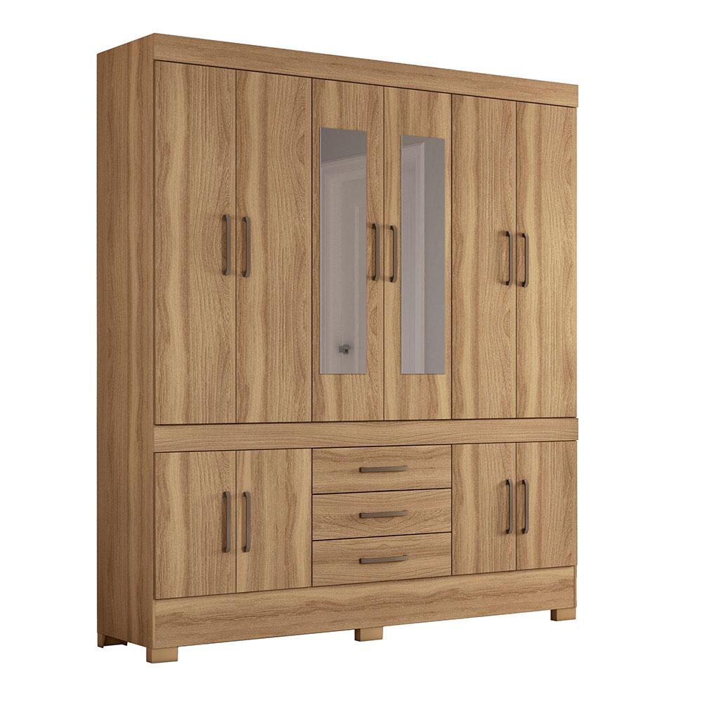 Guarda Roupa Casal 10 Portas New Murano c/ Espelho 83530EL Amêndola Touch Demóbile - Rocha Móveis