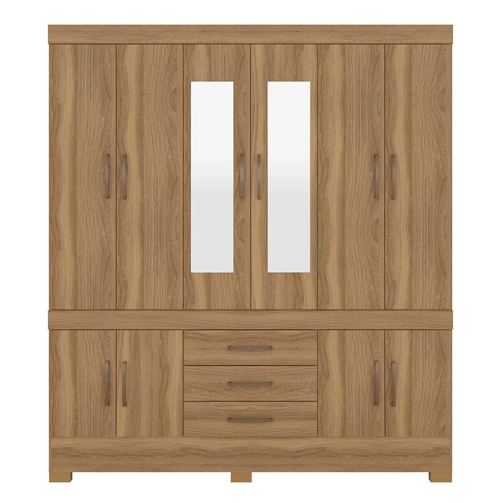 Guarda Roupa Casal 10 Portas New Murano c/ Espelho 83530EL Amêndola Touch Demóbile - Rocha Móveis