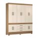 Guarda Roupa Casal 10 Portas com Espelhos Emilia Amendola Off-White