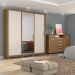 Guarda Roupa Casal 3 Portas Residence c/ Pés 32230PE Amêndola Touch / Off White Demóbile