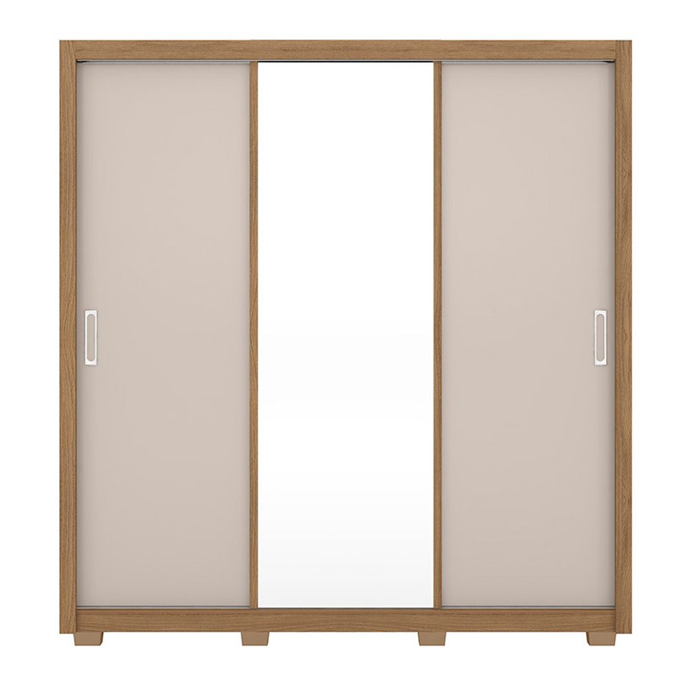 Guarda Roupa Casal 3 Portas Residence c/ Pés 32230PE Amêndola Touch / Off White Demóbile