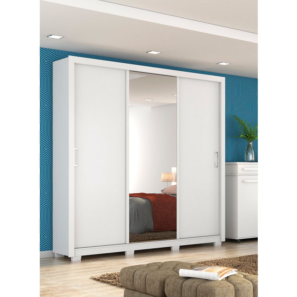 Guarda Roupa Casal 3 Portas Residence c/ Pés 32230PE Branco Demóbile