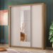 Guarda Roupa Casal 3 Portas Vero c/ Espelho 32270 Amêndola Touch / Off White Demóbile