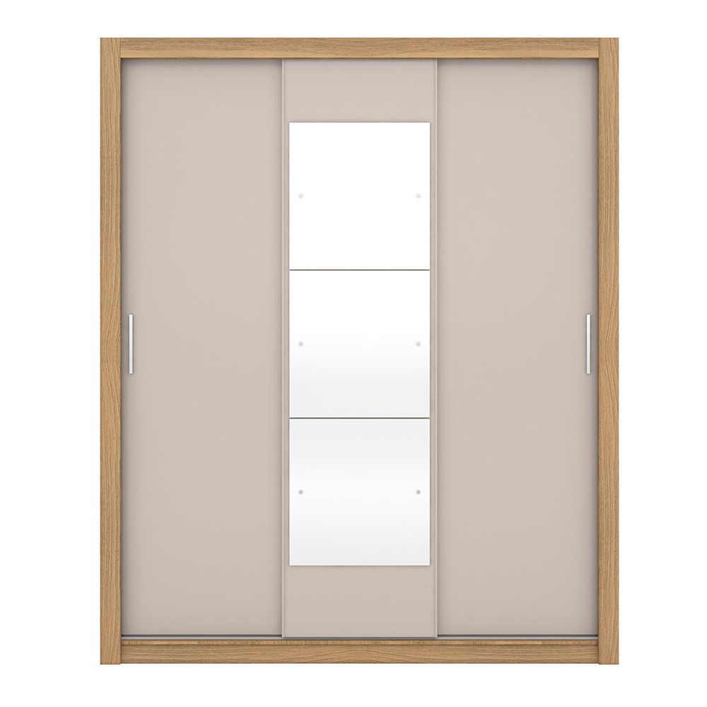 Guarda Roupa Casal 3 Portas Vero c/ Espelho 32270 Amêndola Touch / Off White Demóbile