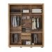 Guarda Roupa Casal 3 Portas Vero c/ Pés e Espelho 32270PE Amêndola Touch / Off White Demóbile